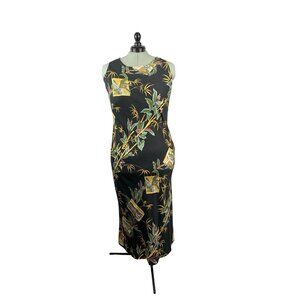 The Hawaiian Original Black Sleeveless Tropical Maxi Dress XL